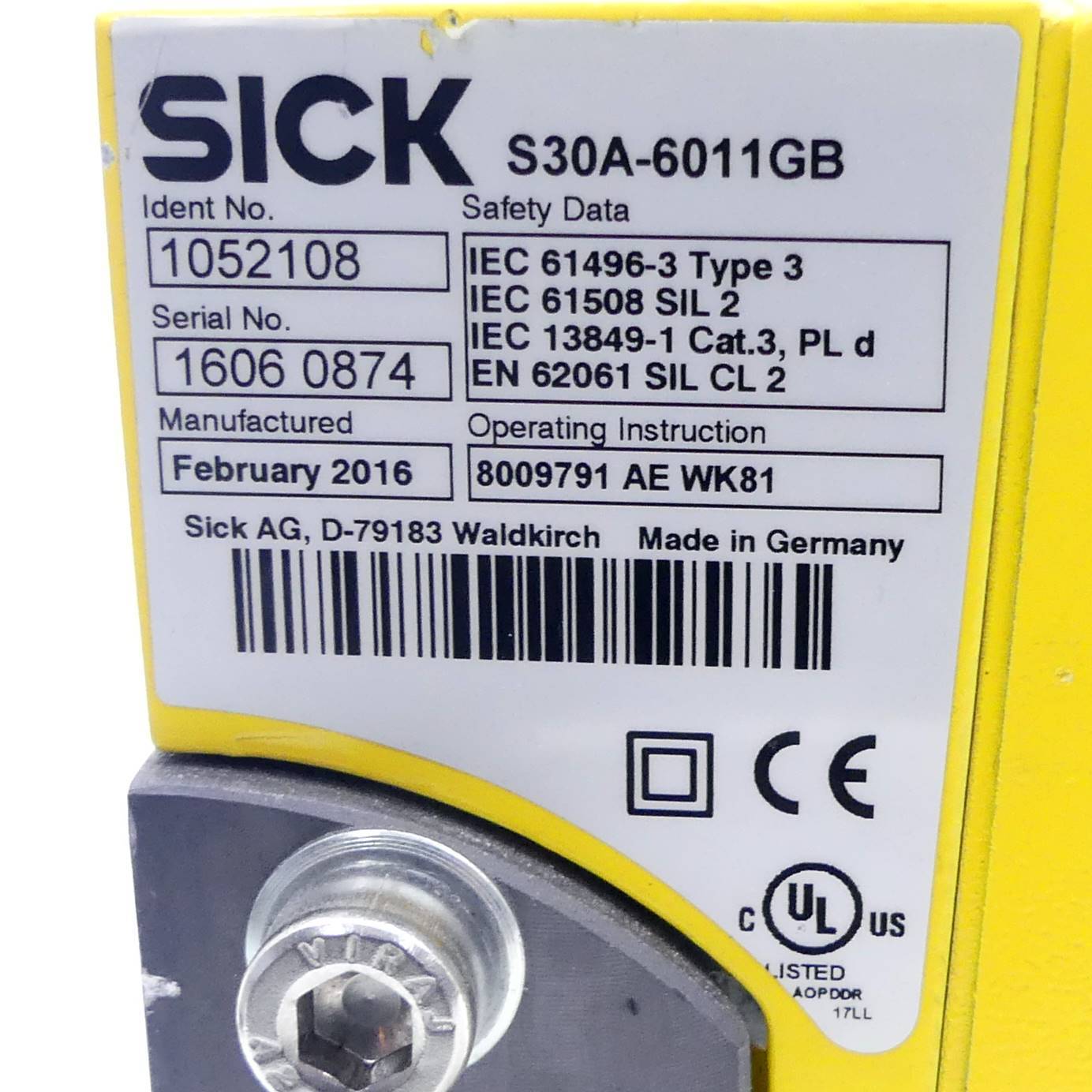 SICK SICHERHEITS-LASERSCANNER (S30A-6011GB)