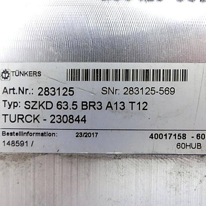 Tünkers Pneumatikzylinder SZKD 63.5 BR3 A13 T12 (283125)