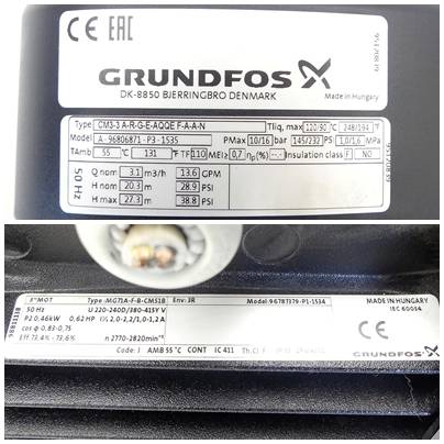Grundfos Horizontale Saugpumpe CM3-3 A-R-G-E-AQQE F-A-A-N (96806871)