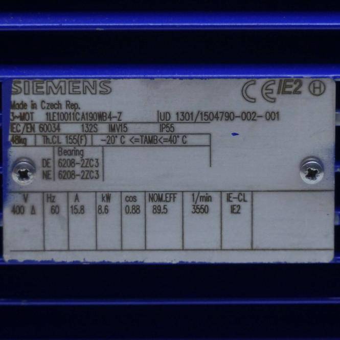 Siemens Drehstrommotor 1LE1001-1CA19-0WB4-Z (1LE10011CA190WB4-Z)