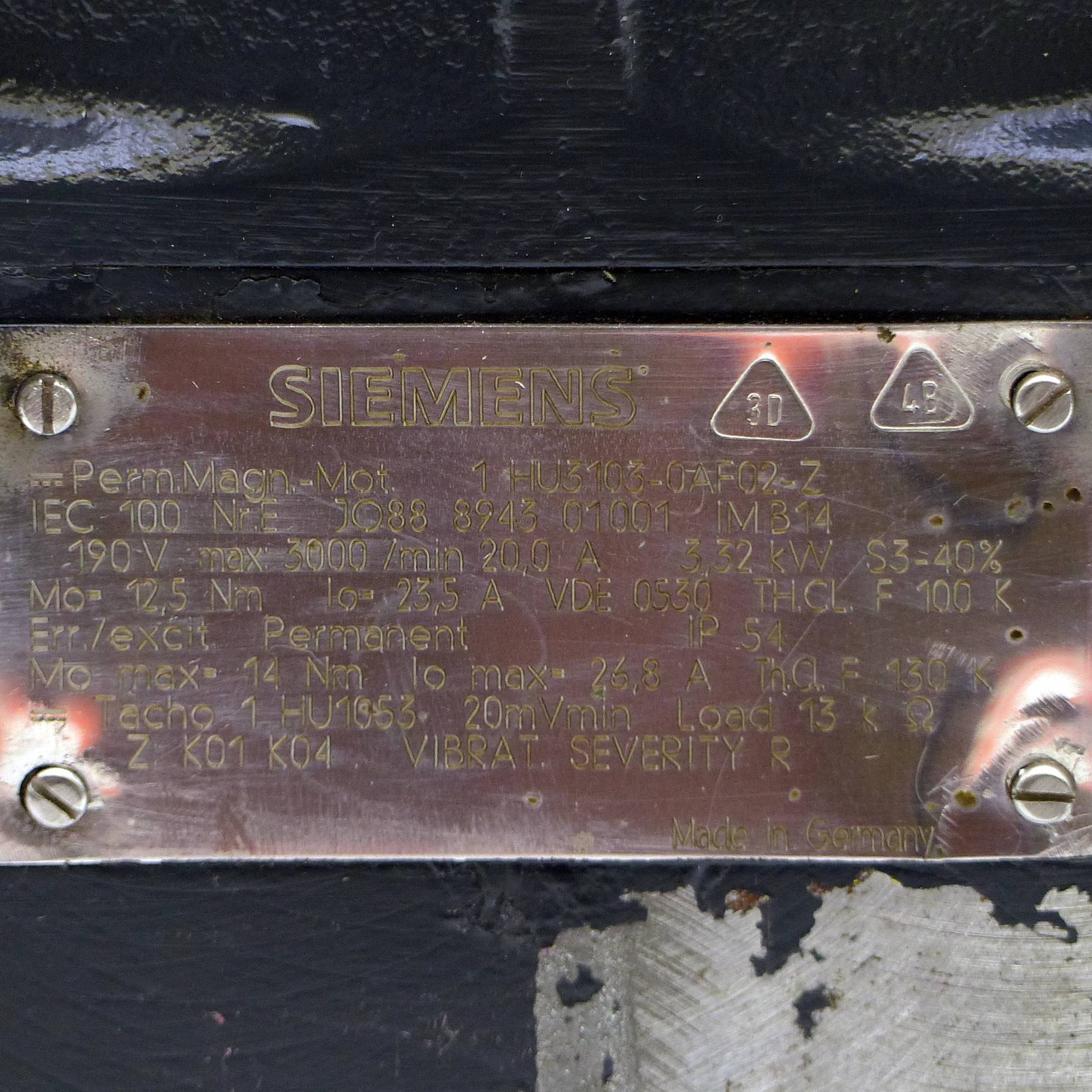 Siemens Permanenet Magnet Motor 1 HU3103-0AF02-Z (1HU3103-0AF02-Z)