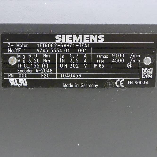 Siemens Servomotor (1FT6062-6AH71-3EA1)