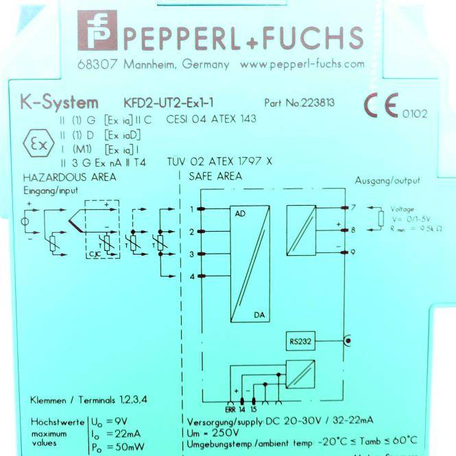 PEPPERL+FUCHS Universeller Temperaturmessumformer KFD2-UT2-Ex1-1 (223813)