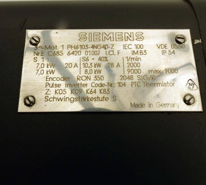 Siemens Spindelmotor / Servomotor C685642001007 (1PH6103-4NG40-Z)
