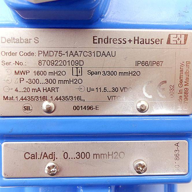 Endress+Hauser Differenzdrucktransmitter Deltabar S (PMD75-1AA7C31DAAU)