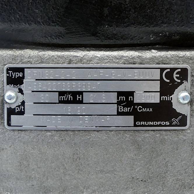 Grundfos Vertikale Kreiselpumpe A96422763P39947 (CRN32-2-2 A-F-G-V-EUUV)