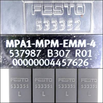 FESTO Verteilerplatte 537987, 533352, 533351 (537987, 533352, 533351)