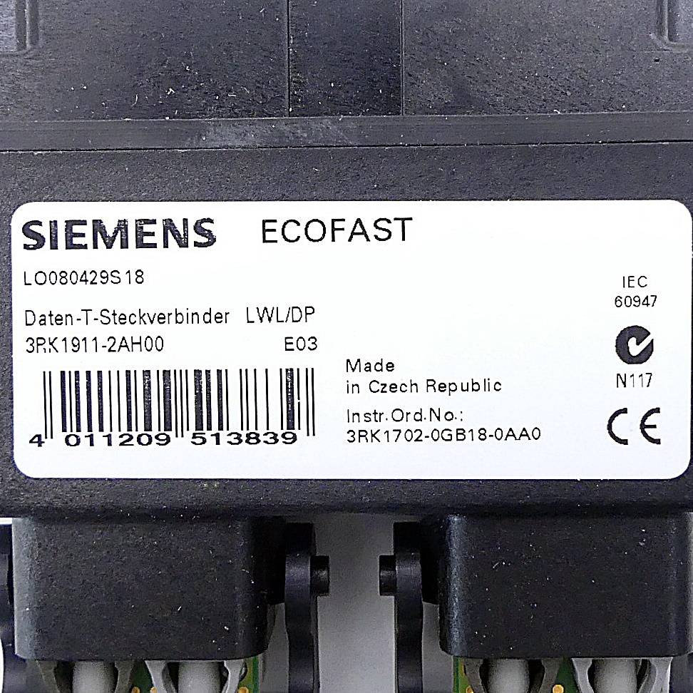 Siemens Daten T-Steckverbinder (3RK1911-2AH00)