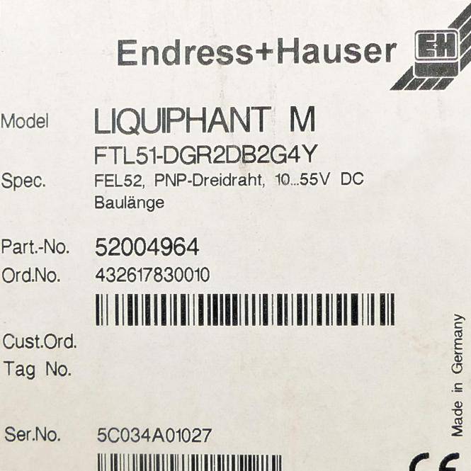 Endress+Hauser Grenzschalter Liquiphant M (FTL51-DGR2DB2G4Y)