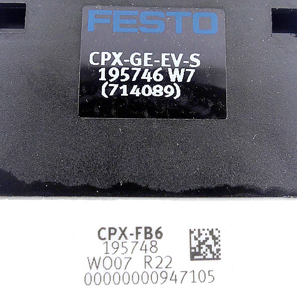 FESTO Busknoten CPX-FB6 inkl. Verkettungsblock CPX-GE-EV-S (195746 / 195748)