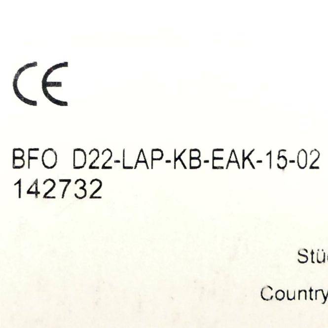 BALLUFF Sensor (BFO D22-LAP-KB-EAK-15-02)