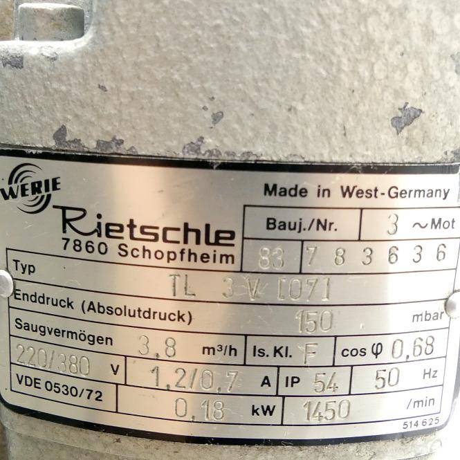 Rietschle Vakuumpumpe TL 3 V (783636)