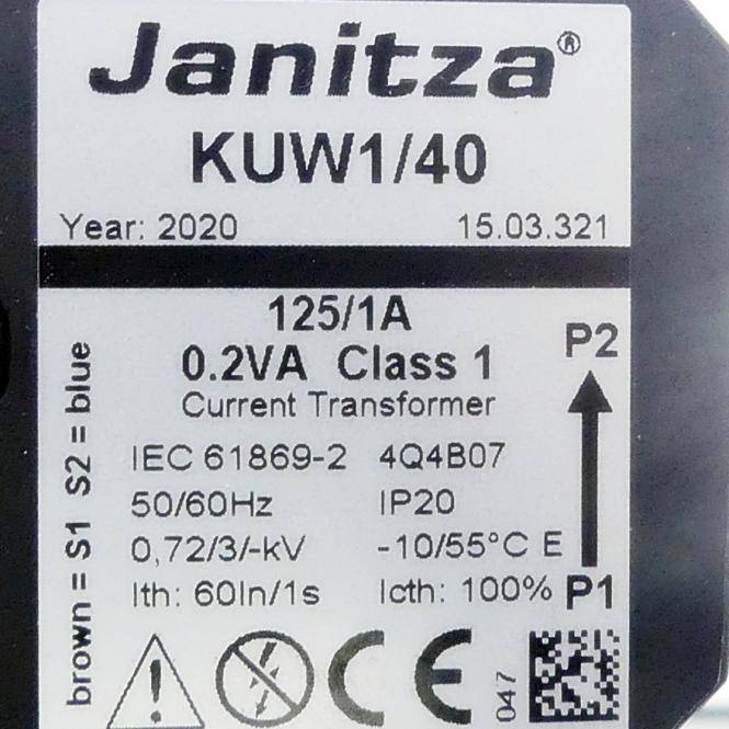 Janitza Kabelumbaustromwandler KUW1/40 (61869-2 4Q4B07)