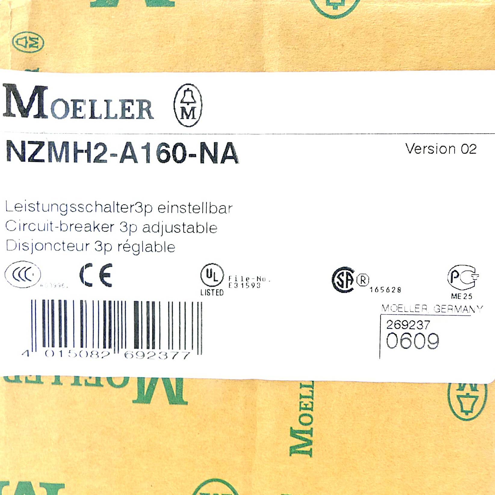 Moeller Leistungsschalter einstellbar NZMH2-A160-NA (269237)