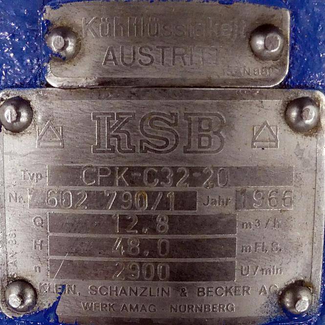 KSB Spiralgehäusepumpe CPK-C32-20 (602 790/1)