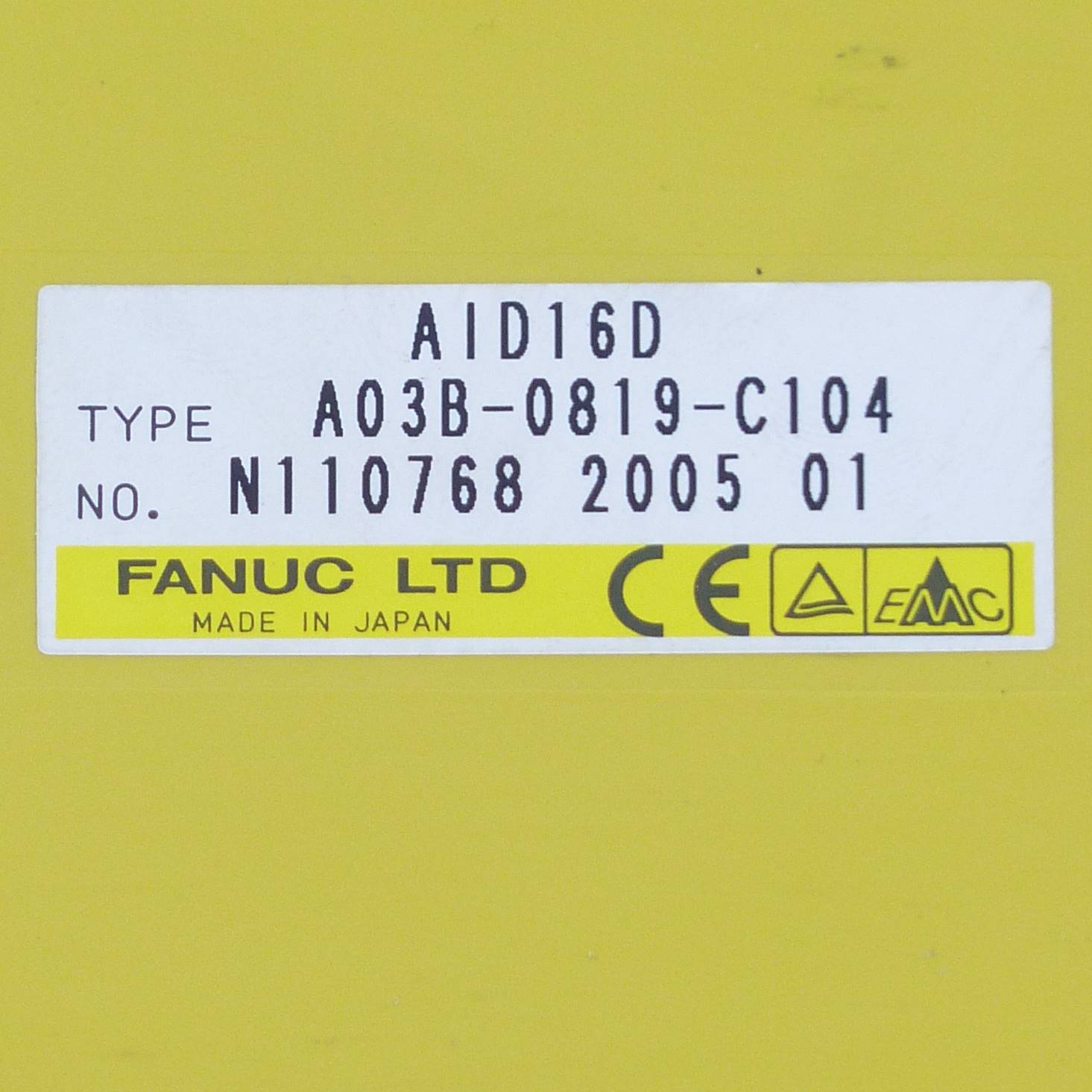 FANUC Eingangsmodul A03B - 0819 - C104 (N110768 2005 01)