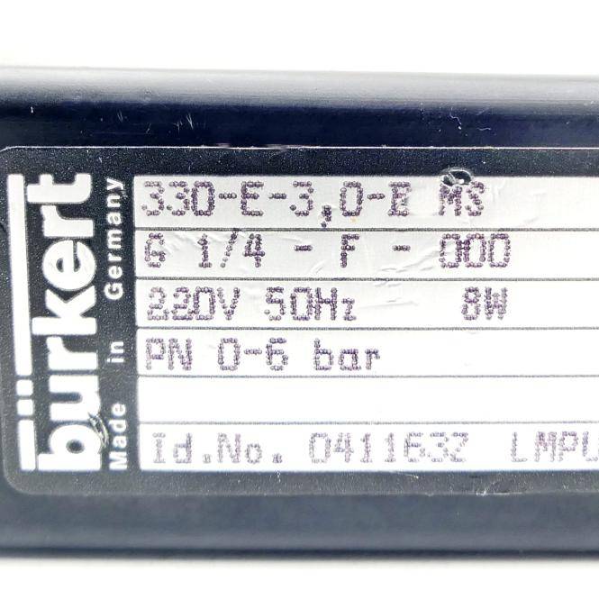 bürkert Klappenangerventil (330-E-3,0-B-MS 6 1/4-F-000)