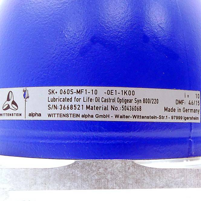 Wittenstein alpha SK+ Hypoidgetriebe SK+060S-MF1-10-0E1-1K00 (SK+060S-MF1-10)