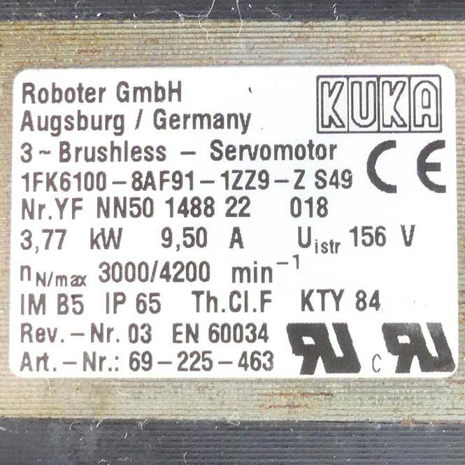 KUKA Servomotor 1FK6100-8AF91-1ZZ9-Z S49 (1FK6100-8AF91-1ZZ9-Z S49)