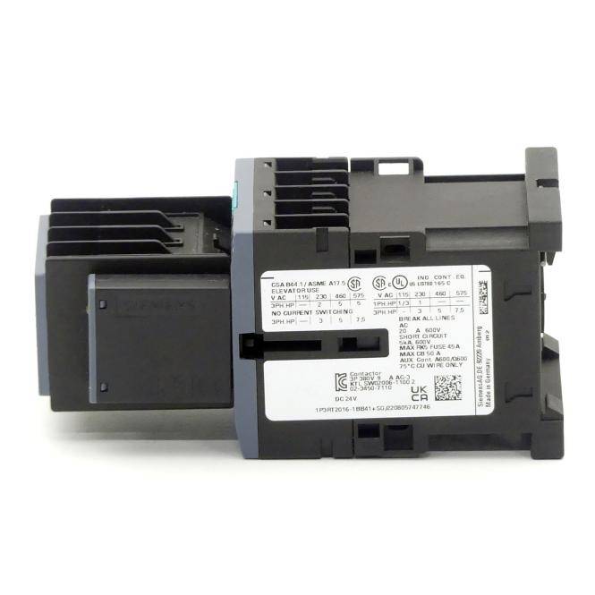 Siemens Leistungsschütz + Hilfsschalter (3RT2016-1BB41 + 3RH2911-1HA22)