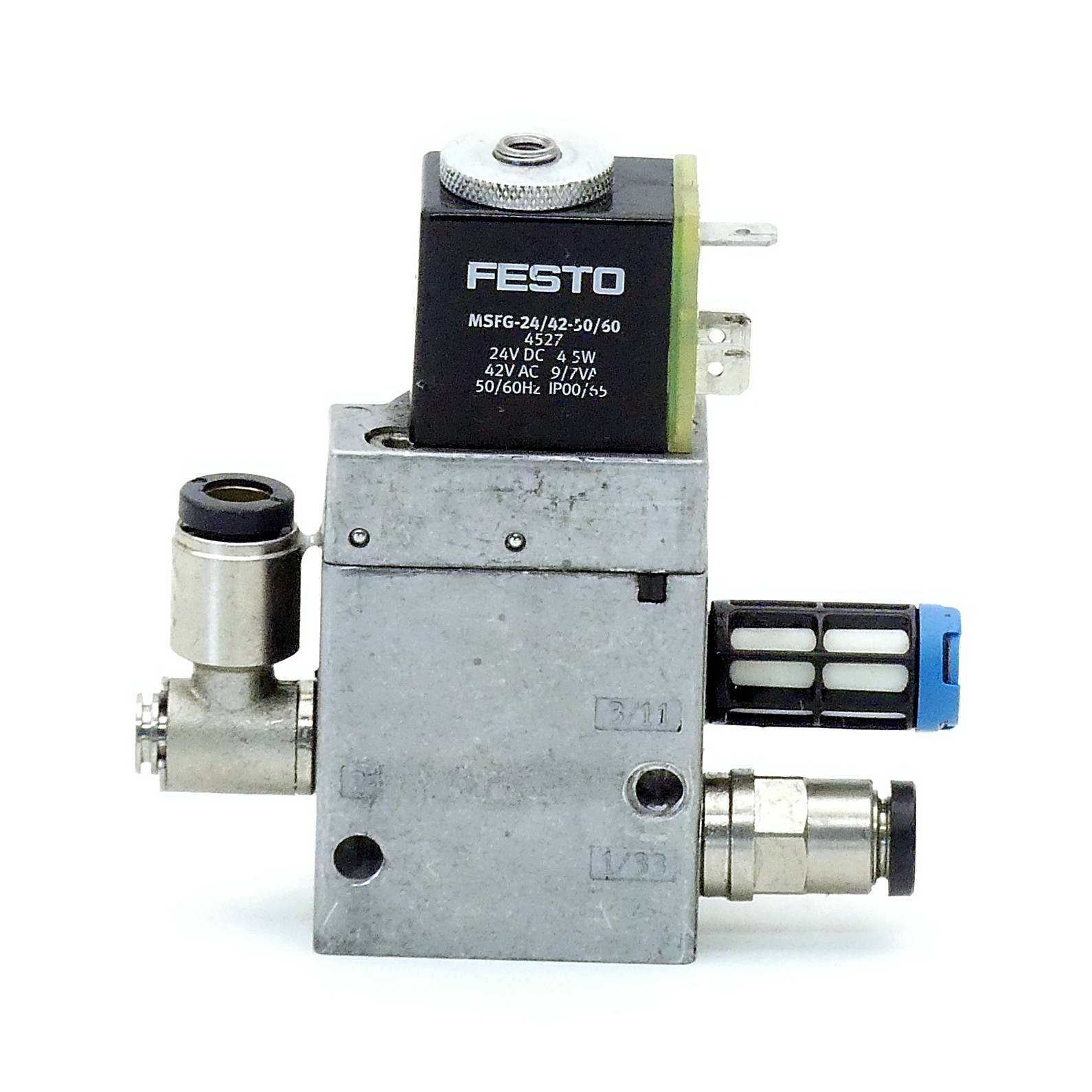 FESTO Magnetventil MFH-3-1/8 + Magnetspule MSFG-24/42-50/60 (7802 + 4527)