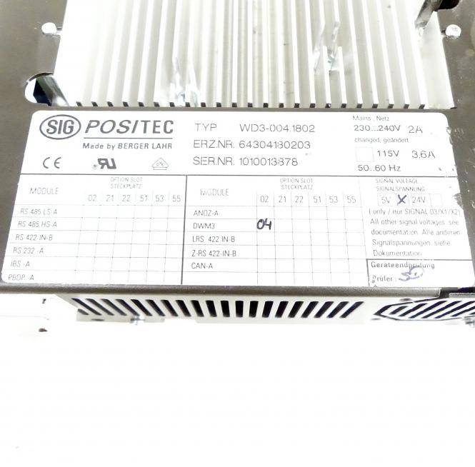 SIG 3-Phasen Schrittmotorleistungsteil mit Drehüberwachung WD3-004.1802 (0064304180203)
