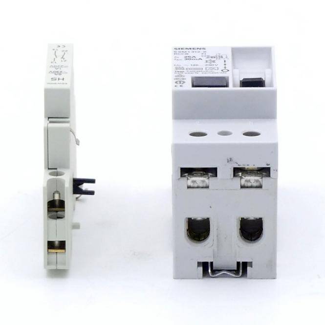 Siemens 5SM1 312-6 FI-Schutzschalter + 5SW3 000 Hilfsschalter 1NO/1NC (5SM1 312-6, 5SW3 000)