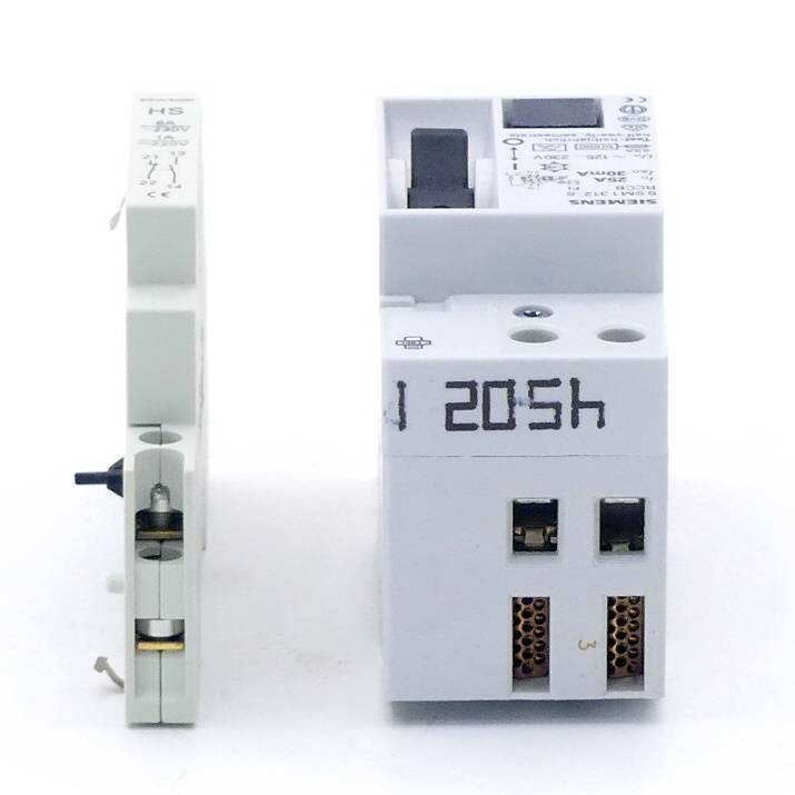 Siemens 5SM1 312-6 FI-Schutzschalter + 5SW3 000 Hilfsschalter 1NO/1NC (5SM1 312-6, 5SW3 000)