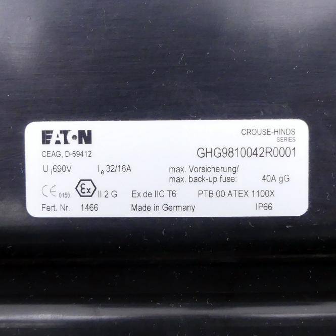 EATON Ex-Reparatur- und Wartungssteckdosenverteilung (GHG9810042R0001)