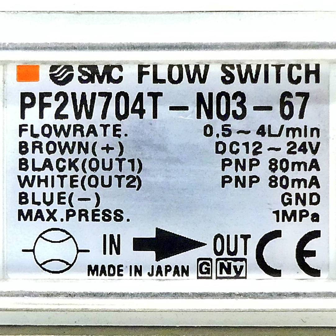 SMC Digitaler Durchflusssensor PFW704T-N03-67 (PFW704T-N03-67)