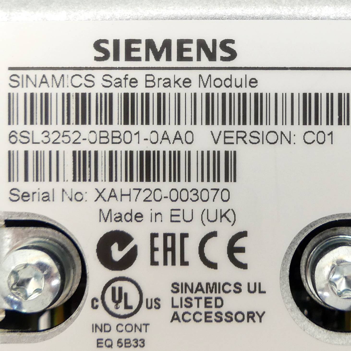 Siemens Sicherheits Bremsmodul (6SL3252-0BB01-0AA0)