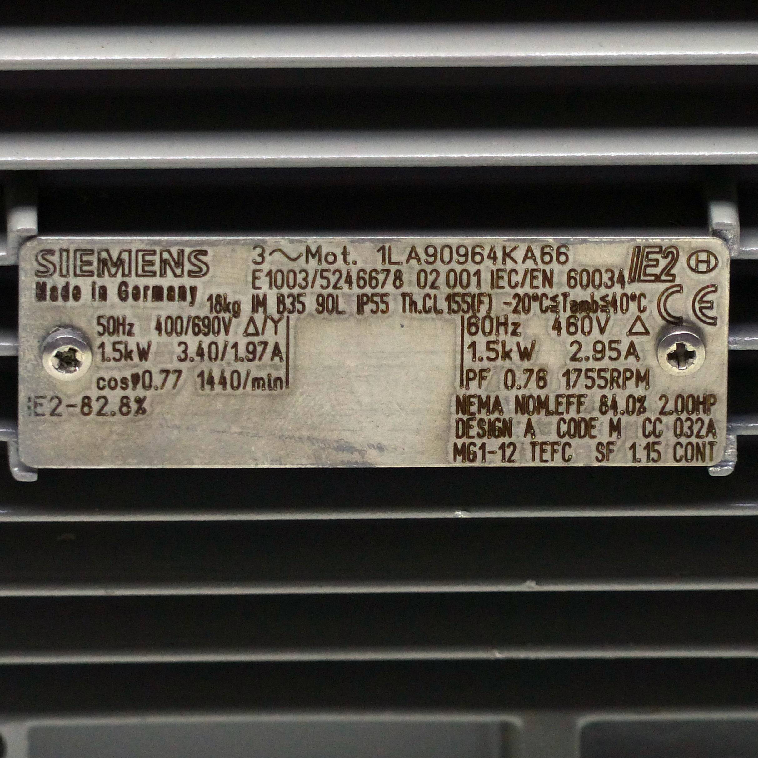 Siemens Drehstrommotor (1LA90964KA66)