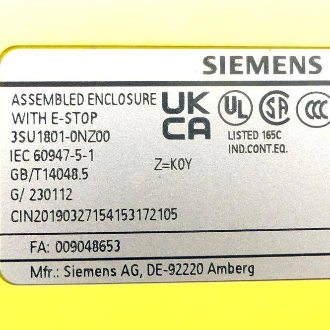Siemens Gehäuse für Befehlsgeräte (3SU1801-0NZ00)