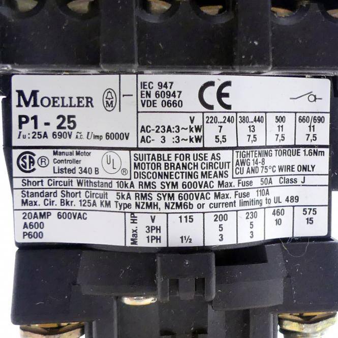 Moeller Hauptschalter P1-25 (T0-2-1/EA/SVB)