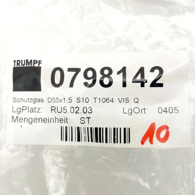 TRUMPF Schutzglas D55x1,5 S10 T1064 VIS Q (0798142)