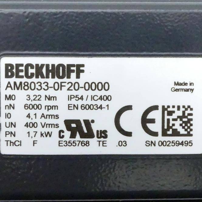 BECKHOFF Servomotor (AM8033-0F20-0000)