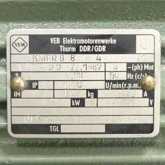 VEM motors Drehstrommotor (KMER B 80 G 4)