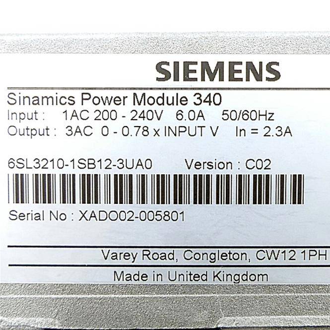 Siemens Umrichter Leistungsmodul 340 (6SL3210-1SB12-3UA0)