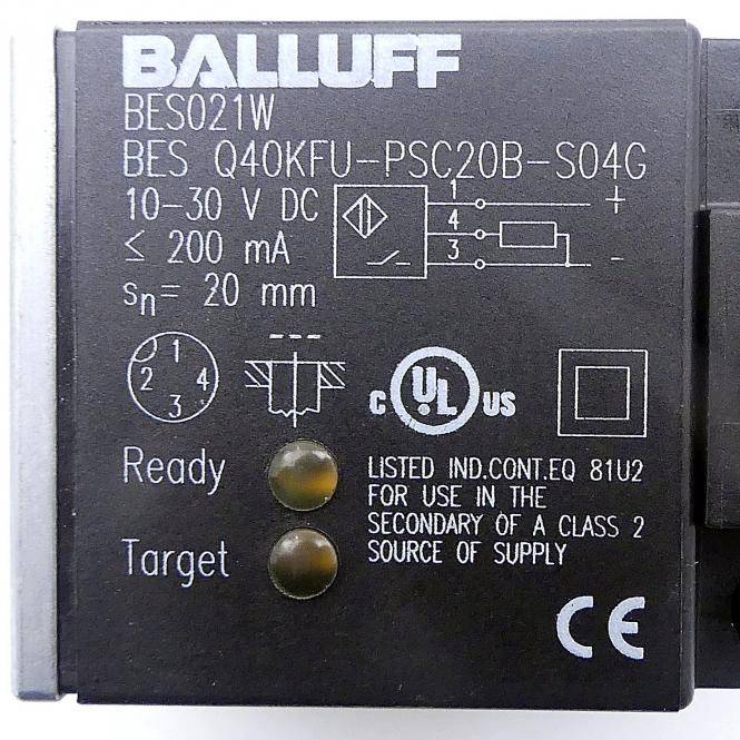 BALLUFF Induktiver Sensor BES021W (BES Q40KFU-PSC20B-S04G)