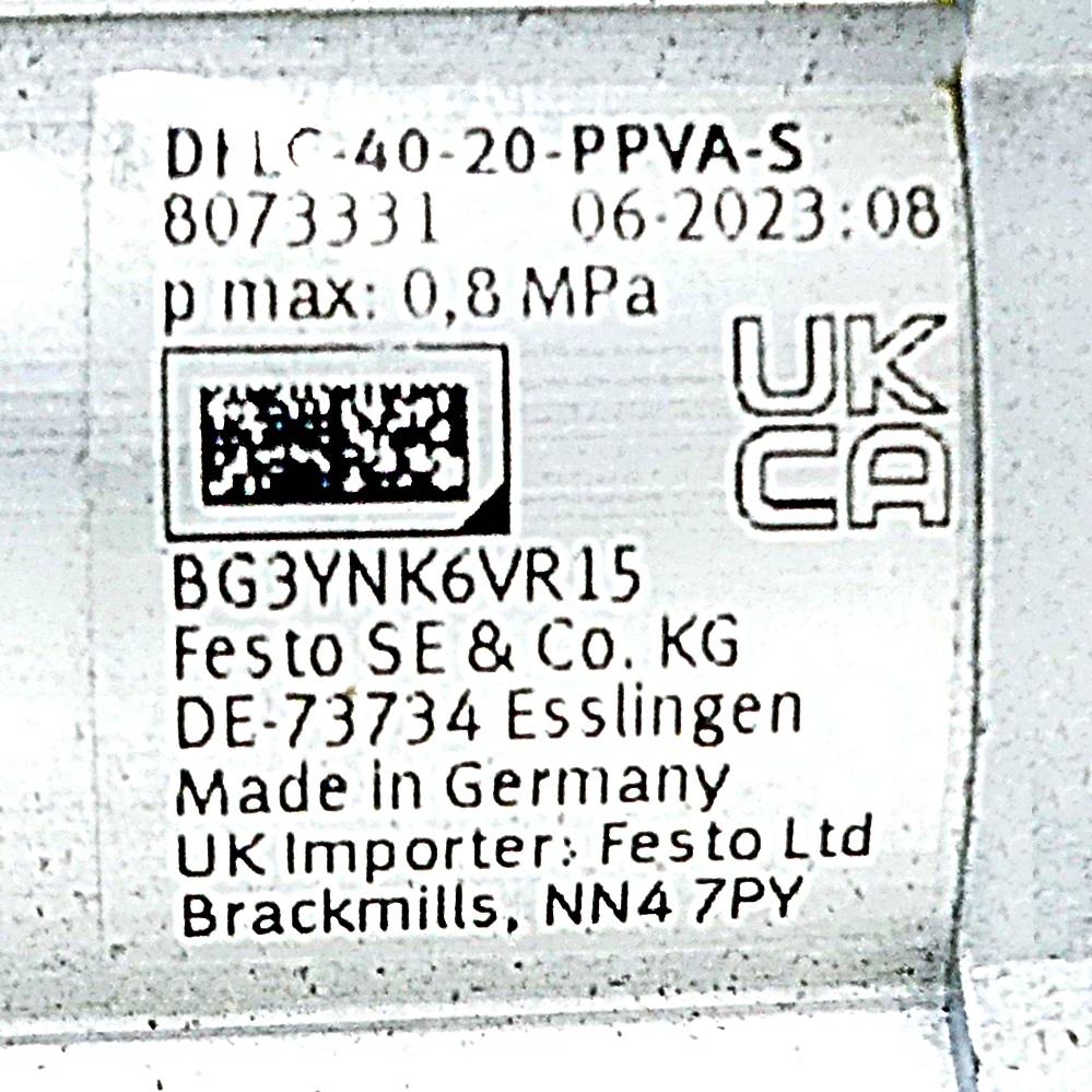 FESTO Zylinder mit Haltebremse CFLC-40-20-PPVA-S (8073331 )