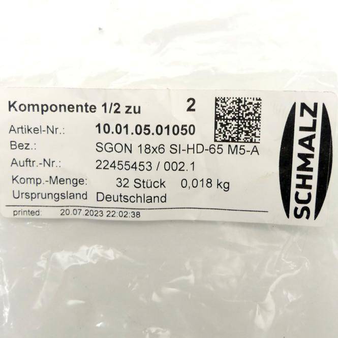 SCHMALZ Saugnapf SGON 18x6 SI-HD-65 M5-AG (10.01.05.01050)