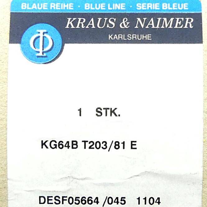 KRAUS & NAIMER Lasttrennschalter KG64B DESF05664/045 (KG64B T203/81 E)