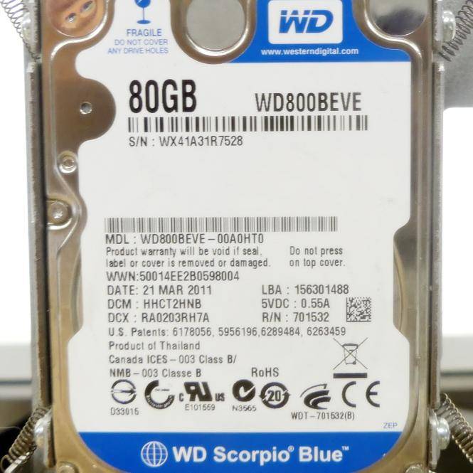 Western Digital Festplatte 107005524 (WD800BEVE-00AHT0)
