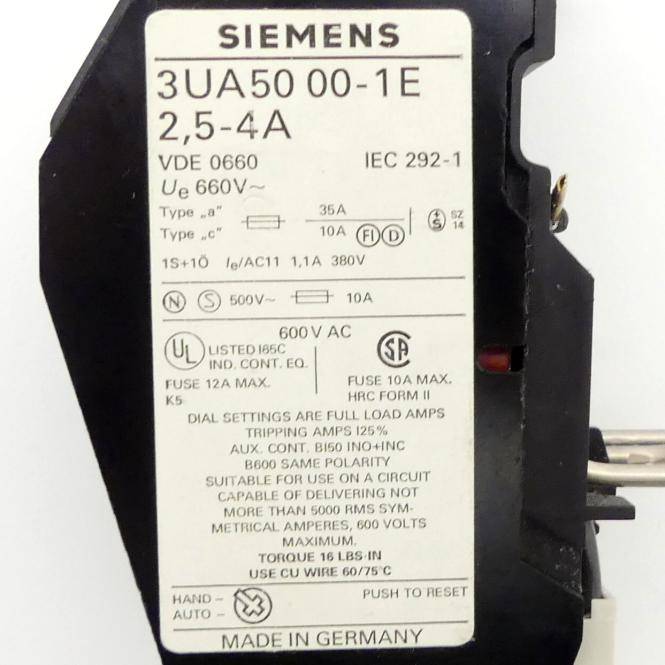 Siemens Überlastrelais 2,5 - 4 A (3UA5000-1E)