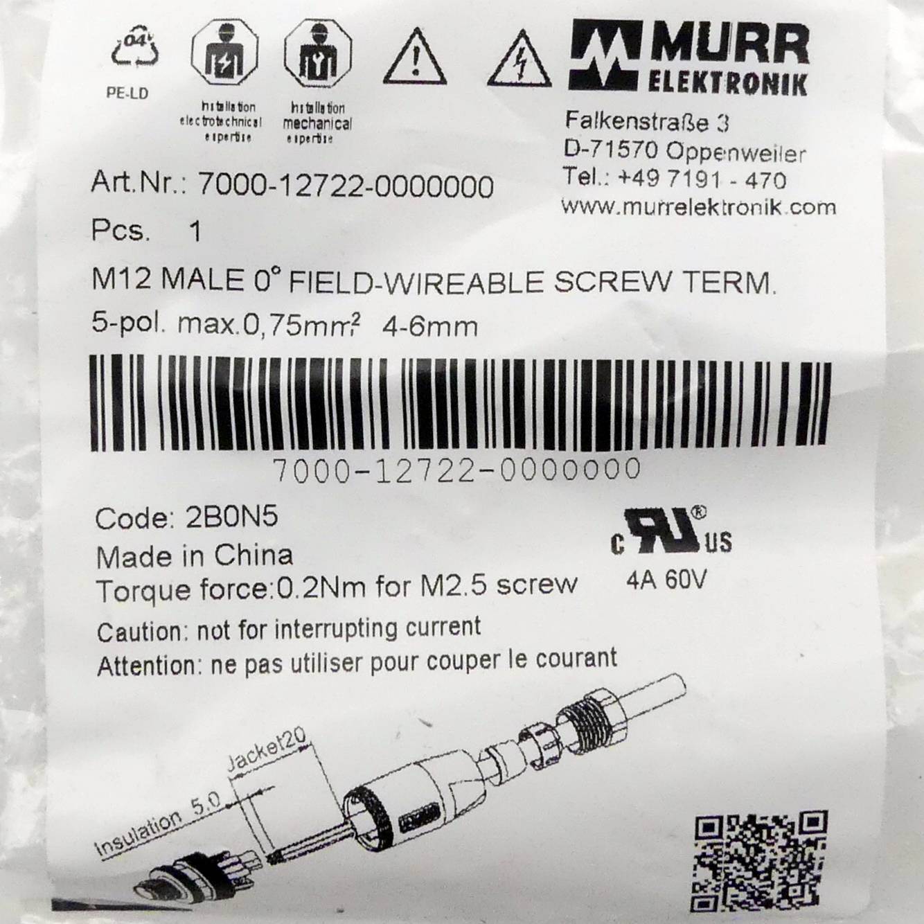 Murrelektronik Schraubklemmanschluss (7000-12722-0000000)