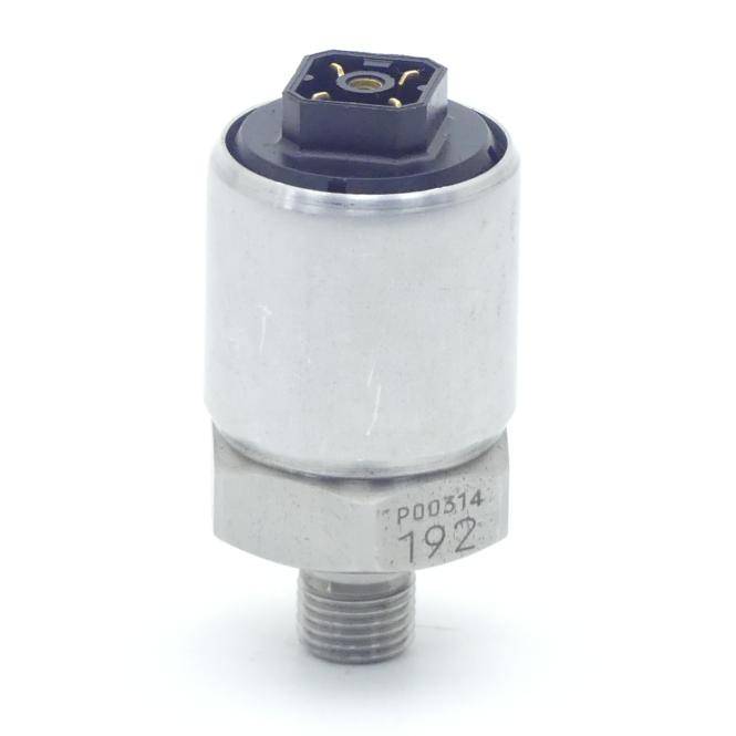 Zylindrischer Metall-Automotivsensor oder Druckschalter mit Gewindesockel und elektrischem Anschluss oben.