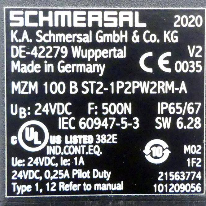 Schmersal Sicherheitszuhaltungen MZM 100 B ST2-1P2PW2RM-A (101209056)