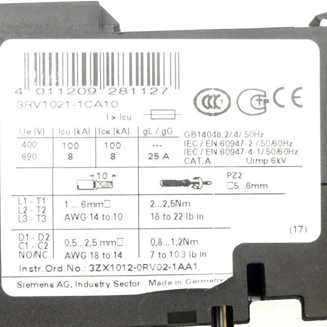 Siemens Leistungsschalter (3RV1021-1CA10)