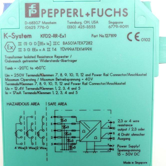 PEPPERL+FUCHS Transformer Isolated Resistor Repeater KFD2-RR-Ex1 (127819)