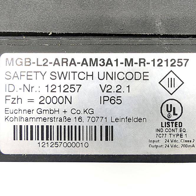Euchner Zuhaltemodul MGB-L2-ARA-AM3A1-M-R- MGB-L2-ARA-AM3A1-M-R-121257 (121257)